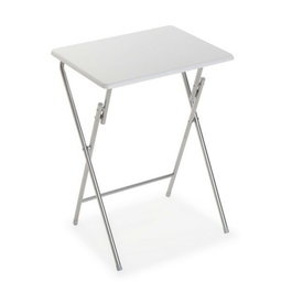 Table Piable Versa Blanc Métal Bois MDF (37,5 x 65,5 x 47,5 cm)