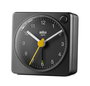 Braun BC-02-XB Réveil Classique Analogique Noir à Mouvement Continu Silencieux, Lumière de Fond et Aiguilles Lumineuses