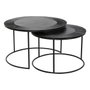 DKD Home Decor Jeu de 2 tables Noir Métal Aluminium