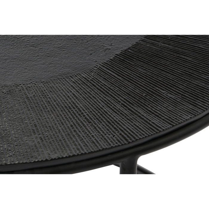 DKD Home Decor Jeu de 2 tables Noir Métal Aluminium