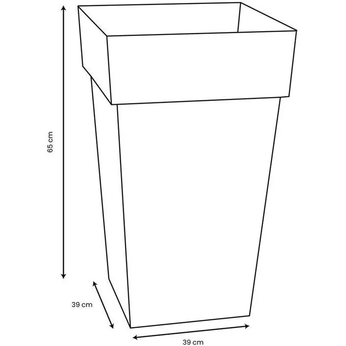 EDA - Pot de fleur carré haut Toscane 39x39x65 cm, 62 L, couleur orange terre battue, pour intérieur et extérieur, traité anti-UV et gel EDA - Pot de fleur carré haut Toscane 39x39x65 cm, 62 L, couleur orange terre battue, pour intérieur et extérieur, traité anti-UV et gel