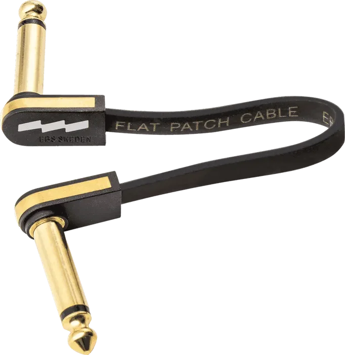 EBS PCF-DL10G Lot de 10 câbles jack Jack 6,35 mm mâles 10 cm Noir - Premium Gold (Set de 10)