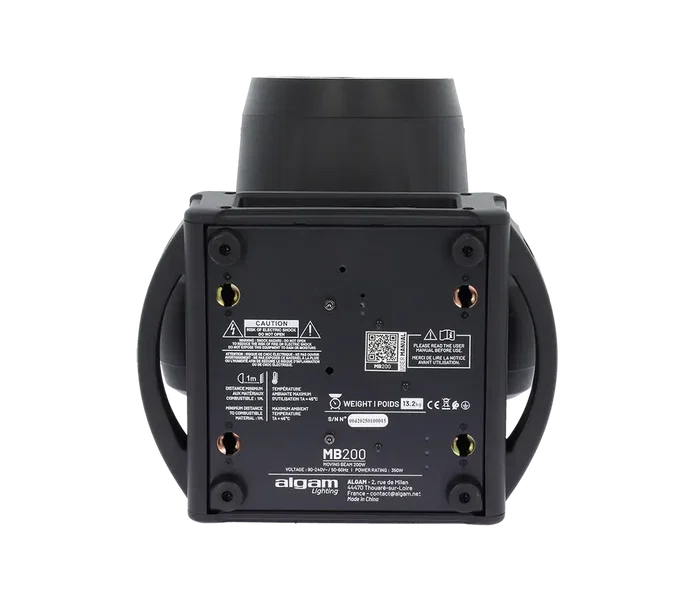 ALGAMLIGHT Cabeza Móvil Beam LED 200W ALG-SPOT-200W avec 17 Gobos et 14 Couleurs