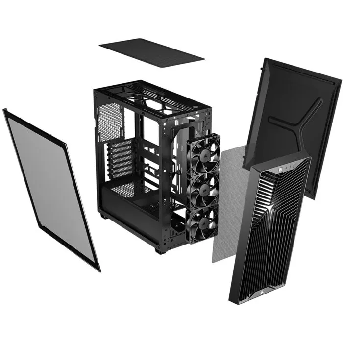 Corsair 3200D RS Boitier PC Moyen Tour Noir - 3 Ventilateurs RS120 - Compatible Carte Mere Inversee - USB Type-C Corsair 3200D RS Boitier PC Moyen Tour Noir - 3 Ventilateurs RS120 - Compatible Carte Mere Inversee - USB Type-C
