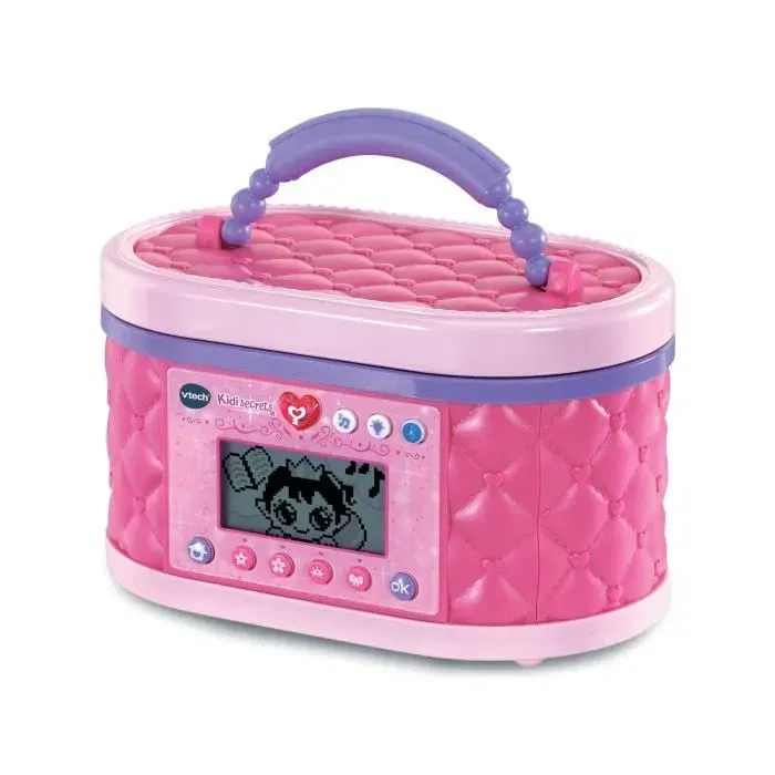 VTECH KIDISECRETS - Ma mallette beauté magique avec miroir lumineux, écran LCD et code secret - Rose - Pour enfants 5 à 12 ans