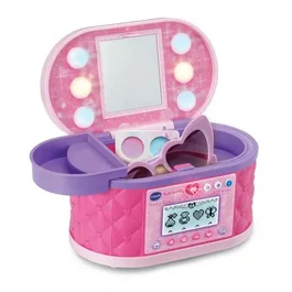 VTECH KIDISECRETS - Ma mallette beauté magique avec miroir lumineux, écran LCD et code secret - Rose - Pour enfants 5 à 12 ans