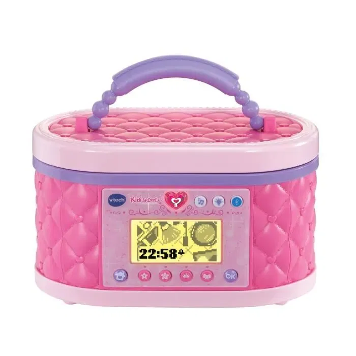 VTECH KIDISECRETS - Ma mallette beauté magique avec miroir lumineux, écran LCD et code secret - Rose - Pour enfants 5 à 12 ans
