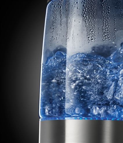 Russell Hobbs 21600-57 Bouilloire électrique Glass transparente 1,7L avec éclairage LED bleu, fonction tasse unique, filtre amovible et bec verseur précis - Inox brossé