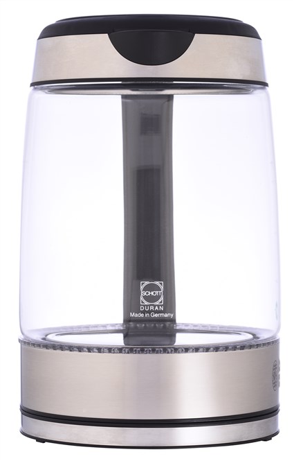 Russell Hobbs 21600-57 Bouilloire électrique Glass transparente 1,7L avec éclairage LED bleu, fonction tasse unique, filtre amovible et bec verseur précis - Inox brossé