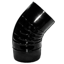WOLFPACK LINEA PROFESIONAL Coude poêle noir vitrifié 90 mm 45°