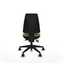 Chaise Elche Asynchrone Tissu Vert olive Base pyramidale noire Sans accoudoirs Sans appui-tête Roulettes 65mm nylon