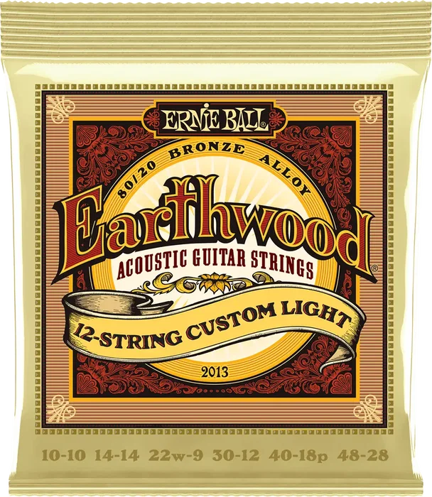 Ernie Ball Earthwood 80/20 Bronze (12 cordes) Light 10-48 – Jeu de cordes pour guitare acoustique