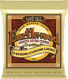 ERNIE BALL Jeu de cordes acoustiques Earthwood 80/20 Bronze 12 cordes Light 10-48