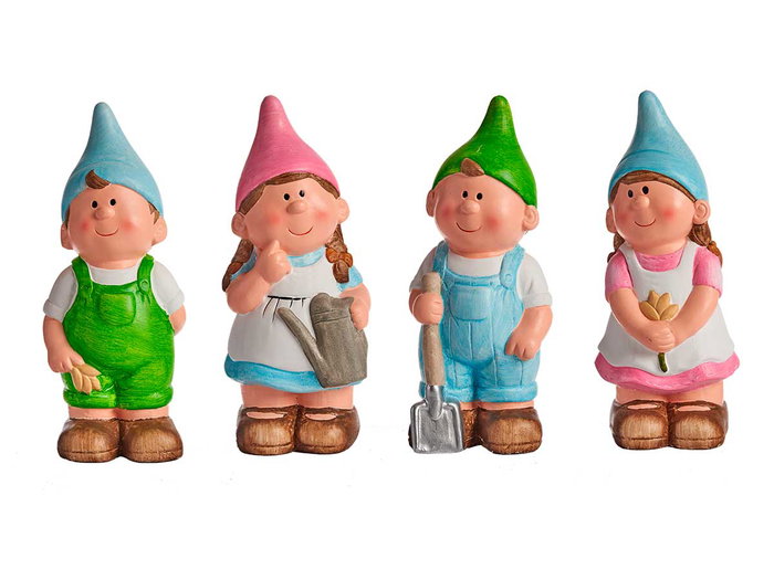 Ibergarden Duende en céramique 30 cm couleurs vives assorties (Set de 12)