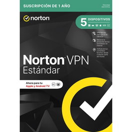 Norton VPN Standard ES 1 Abonnement 12 Mois 5 Appareils Protection Navigation Privée Bloqueur Publicités Kill Switch