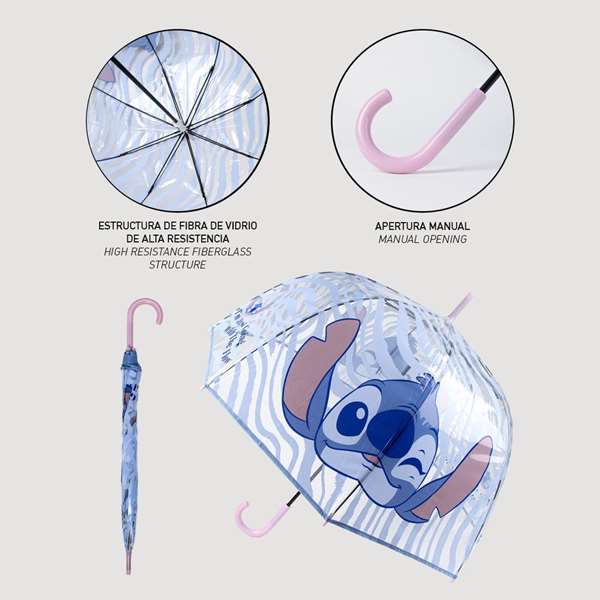 Cerdá Parapluie manuel adulte Stitch Poe 60 cm - Blue