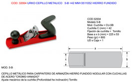 URKO Brosse métallique 5-B 42 mm en fonte