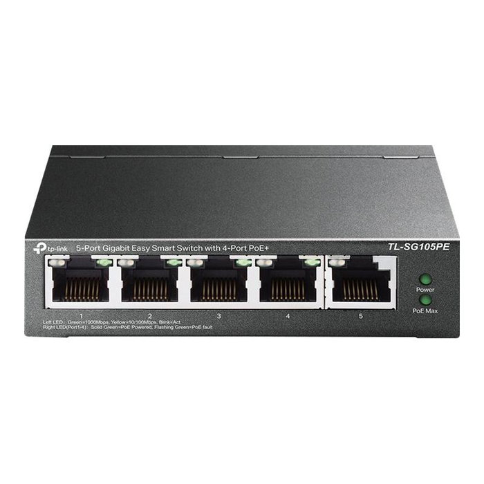 TP-Link Switch Gigabit Géré PoE 5 Ports TL-SG105PE - Alimentation Externe 53W