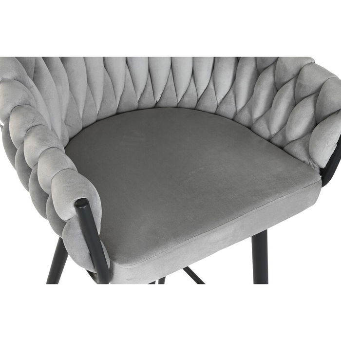 Tabouret Home ESPRIT Noir Gris Métal 58 x 53 x 101 cm