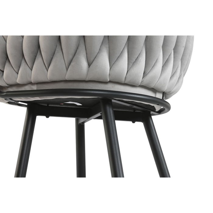Tabouret Home ESPRIT Noir Gris Métal 58 x 53 x 101 cm