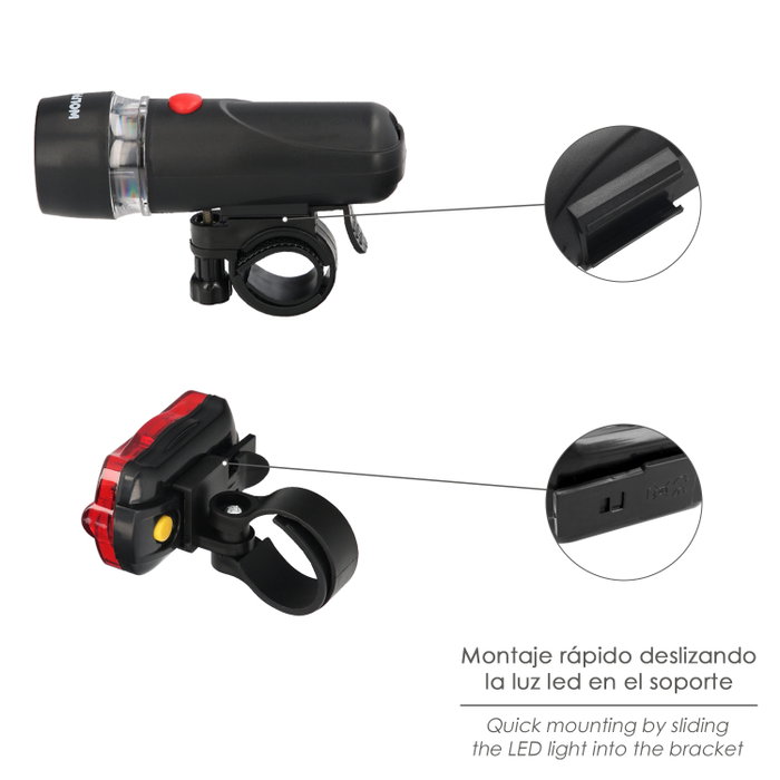 WOLFPACK LINEA PROFESIONAL Kit de Lumières LED Plus pour Vélo et Trottinette WOLFPACK LINEA PROFESIONAL Kit de Lumières LED Plus pour Vélo et Trottinette