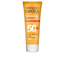 Instituto Español - Soin solaire anti-taches visage SPF 50+, protection très haute UVA/UVB, résistant à l'eau, 75 ml