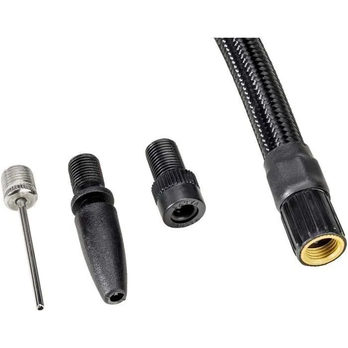 Michelin Pompe à pied avec manomètre digital, précision 0.05 bar, jusqu'à 7 bars, flexible 60 cm, embout laiton, pieds antidérapants Michelin Pompe à pied avec manomètre digital, précision 0.05 bar, jusqu'à 7 bars, flexible 60 cm, embout laiton, pieds antidérapants