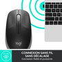 Logitech M190 Souris sans fil ergonomique pour PC, 1000 DPI, autonomie 18 mois, connexion jusqu'à 10 m, avec récepteur USB, pile AA incluse