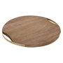 Home ESPRIT Planche à découper Acacia et Métal Doré Naturel 32,3 x 31,3 x 1,4 cm