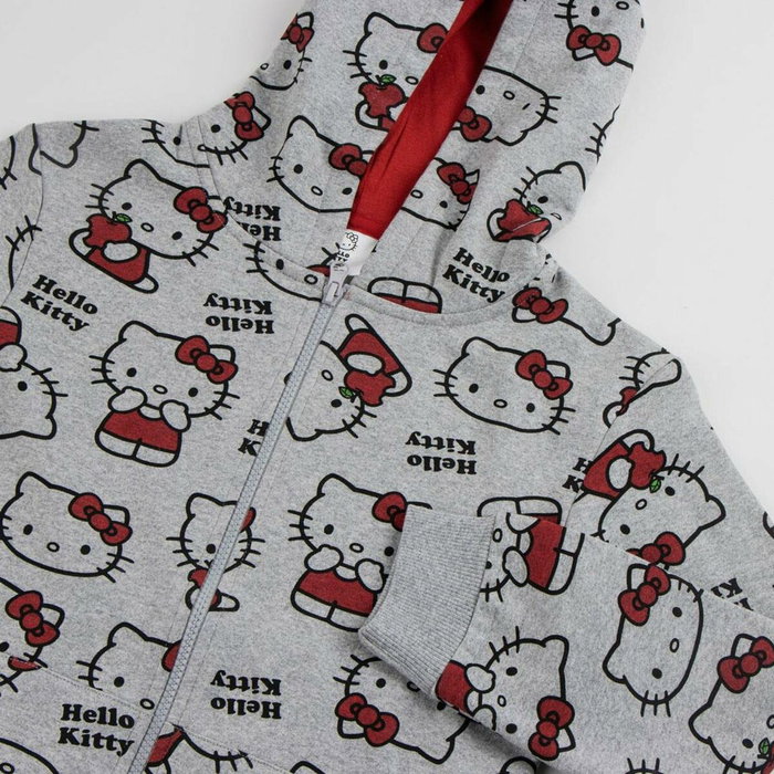 Cerdá Sweat à capuche Hello Kitty en coton brossé, 6 ans, Gris