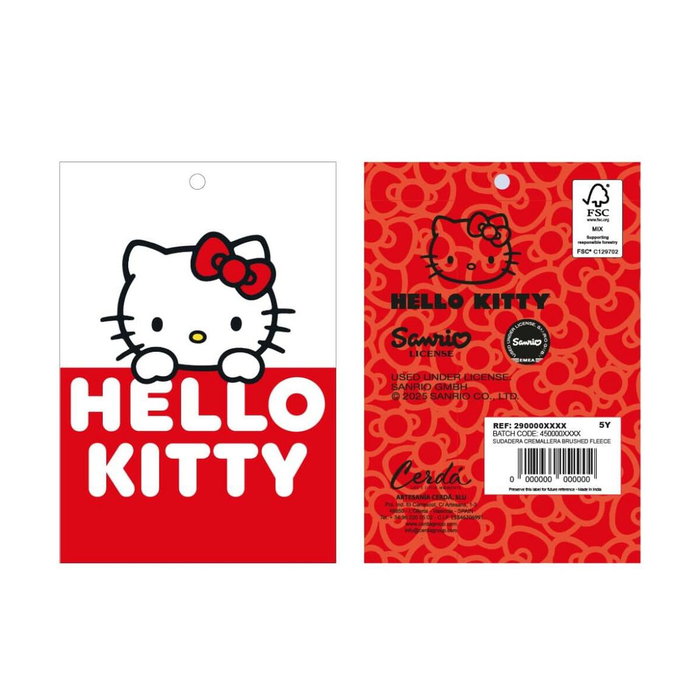 Cerdá Sweat à capuche Hello Kitty en coton brossé, 6 ans, Gris