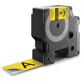 Dymo Ruban d'étiquetage Rhino en vinyle noir sur jaune 24 mm x 5,5 m