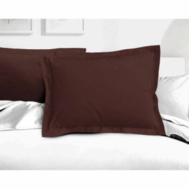 Lovely Home Lot de 2 taies d'oreiller Marron 50 x 70 cm