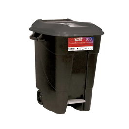 TAYG Conteneur de déchets avec pédale 120 L, bleu et gris