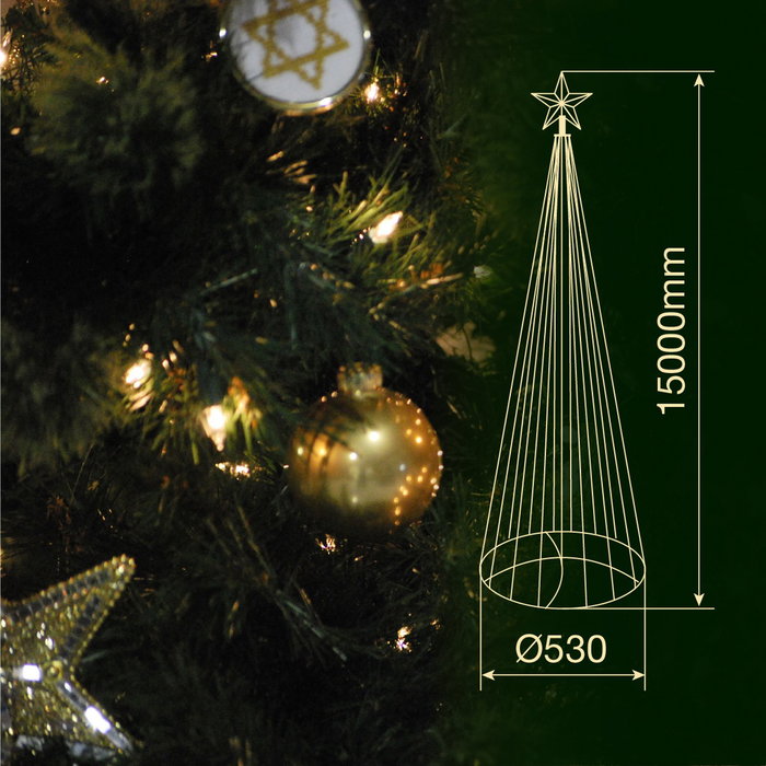 GSC Evolution Arbre de Noël LED intelligent Bluetooth et télécommande Kiondo 1,5m RGB IP44