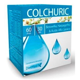 DIETMED Colchuric 60 comprimés – Complément alimentaire acide urique avec Boswellia, Curcuma, Vitamine C