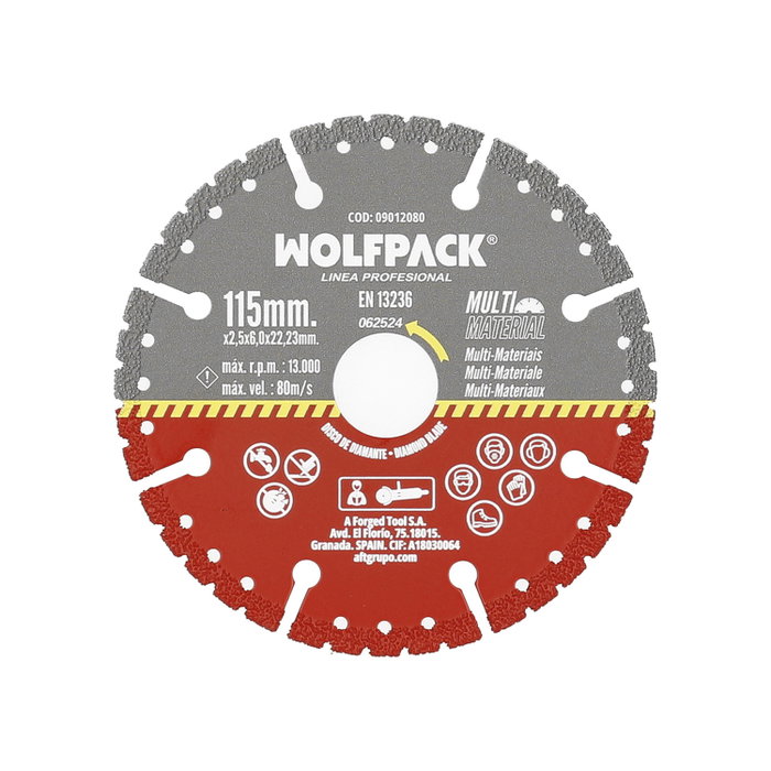 WOLFPACK LINEA PROFESIONAL Disco Diamante 115 Mm Multimaterial Total X WOLFPACK LINEA PROFESIONAL Disco Diamante 115 Mm Multimaterial Total X