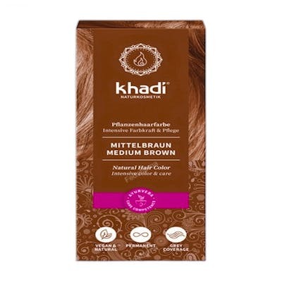 KHADI Teinture Herbal Color Châtain Moyen 100g - Teinture capillaire végétale bio sans ammoniaque KHADI Teinture Herbal Color Châtain Moyen 100g - Teinture capillaire végétale bio sans ammoniaque