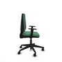 Chaise Elche Contact permament de base Tissu Vert émeraude Base pyramidale noire Accoudoir 1D Sans appui-tête Roulettes 65mm nylon