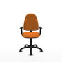 Chaise Algarra Contact permament de base Cuir écologique Orange Structure polyamide noire Accoudoir 2D Sans appui-tête Roulettes pour moquette