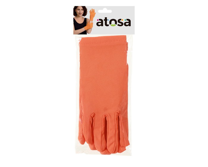 Atosa Gants oranges de 22 cm pour déguisement couleur ou fluo Atosa Gants oranges de 22 cm pour déguisement couleur ou fluo