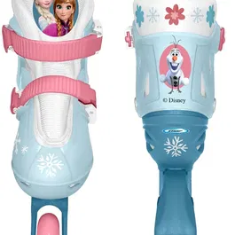 Reine Des Neiges Patins en ligne 2-en-1 pour fille - Bleu - Taille ajustable 27-30 - Tri skate et roller inline - Roues PVC et frein arrière