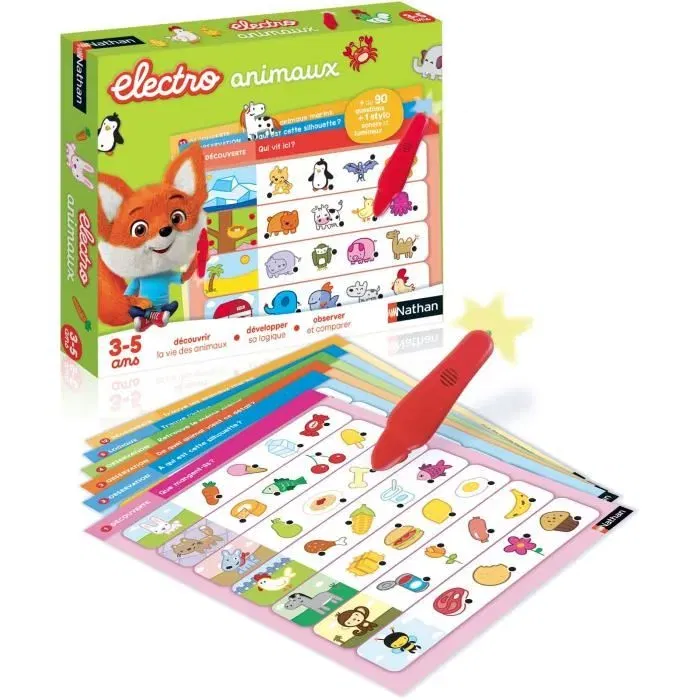 Nathan - Jeu éducatif électronique Electro Animaux - Découverte des animaux pour enfants à partir de 3 ans Nathan - Jeu éducatif électronique Electro Animaux - Découverte des animaux pour enfants à partir de 3 ans