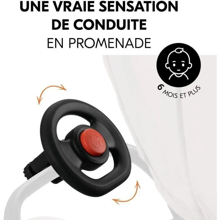 Hauck - Volant de Poussette avec Klaxon Jouet, pour Enfant dès 6 Mois, Amusant et Léger, Accessoire Ludique et Stimulant, Noir