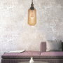Home Deco Light Lámpara Cristal Ahumado Ambre Cylindrique
