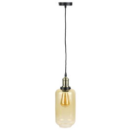 Home Deco Light Lámpara Cristal Ahumado Ambre Cylindrique