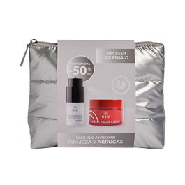 Usu Cosmetics Coffret Crème et Sérum Skin-K Pause Anti-Âge pour Ménopause - 2 Pièces : Crème Visage 50 ml + Contour des Yeux 15 ml avec Trousse