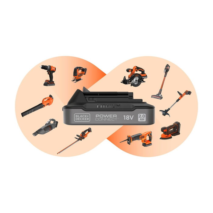 Black + Decker Coupe-bordures sans fil 18V avec batterie 2Ah et chargeur Black + Decker Coupe-bordures sans fil 18V avec batterie 2Ah et chargeur