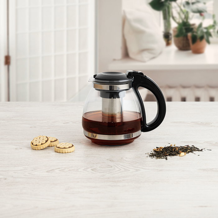 Quid Serenia Théière en Verre avec Filtre Inox, 1,5 L Quid Serenia Théière en Verre avec Filtre Inox, 1,5 L