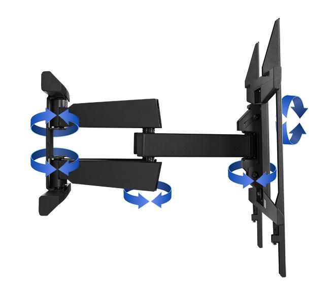 B-Tech BT8228 Support mural bras double cantilever VESA 800x600 pour écran plat extra-large - inclinable, pivotant et gestion de câbles